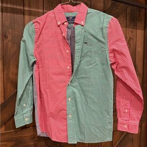 Vineyard Vines Red and Green Checkered Shirt